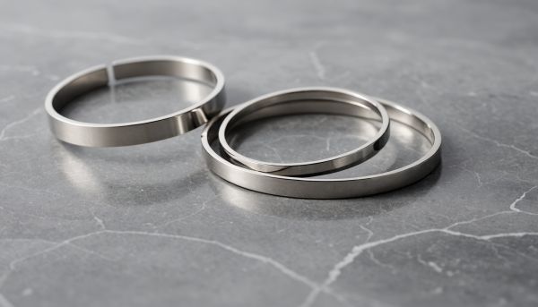 Bracelets jonc en acier inoxydable et bagues fines