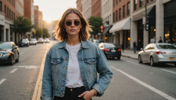Lunettes de soleil oversize et vestes en jean délavé