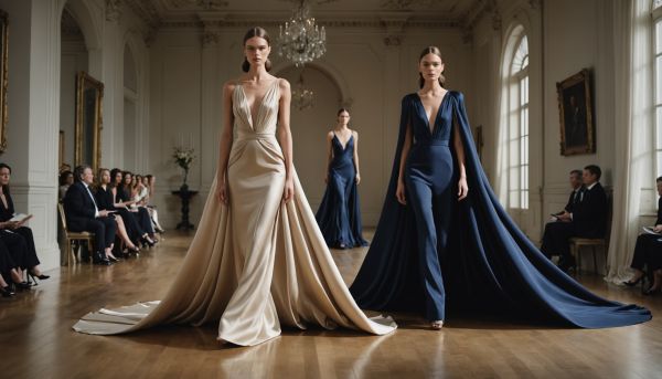 Robes de créateur fluides et costumes sur mesure élégants